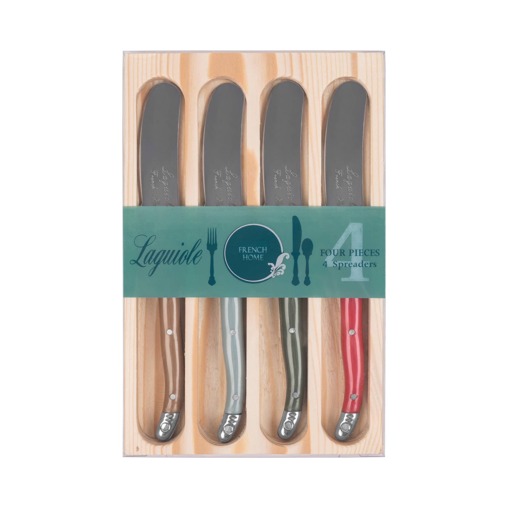 French Home - French Home 4 Piece Laguiole Spreader Set - Holly Berry