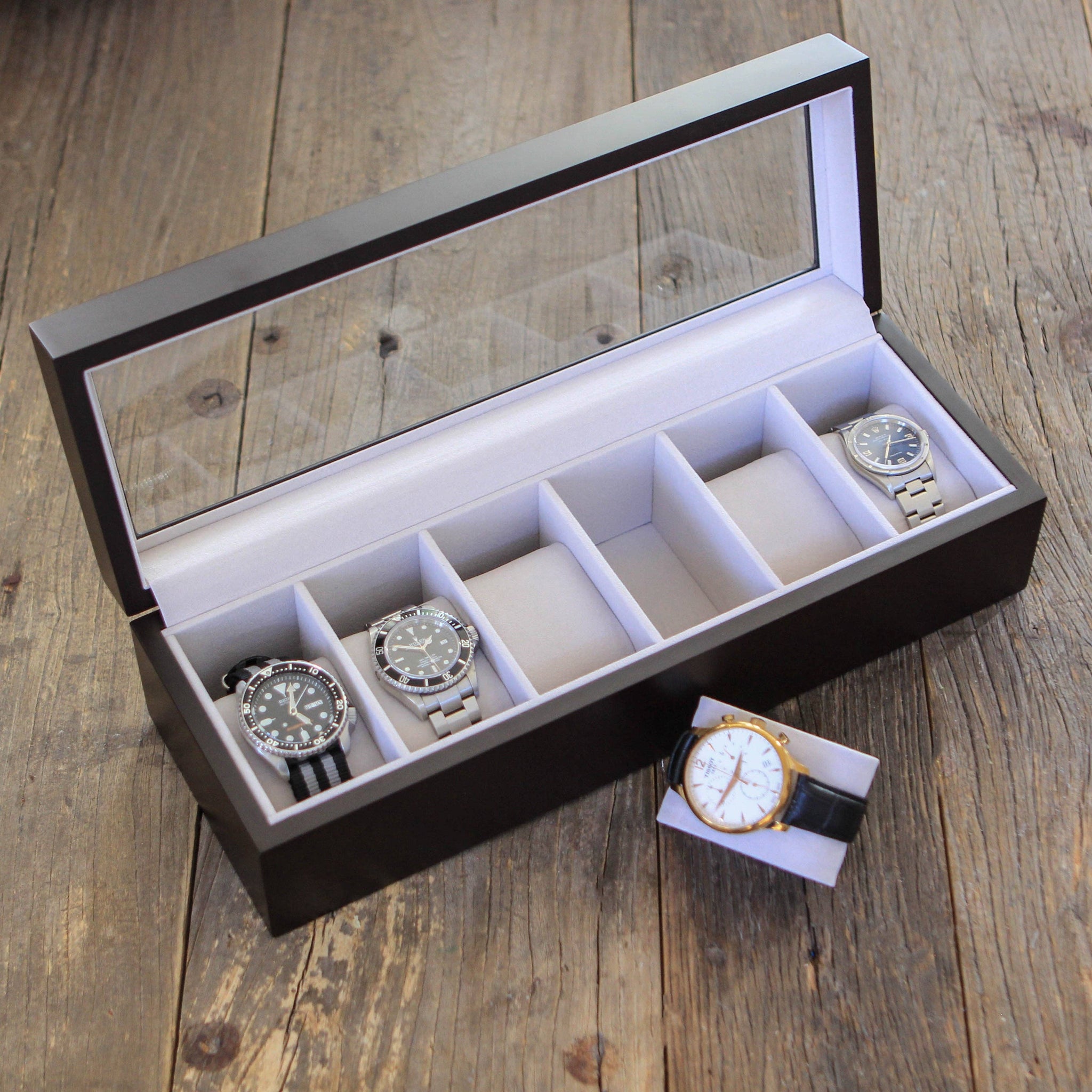 Case Elegance - Solid Wood Watch Box - 6 Slot