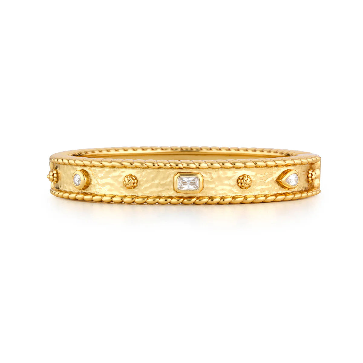 Capucine De Wulf Berry Gem Hinged Bangle-Clear CZ
