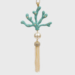 Joanna Buchanan - Coral tassel hanging ornament, turquoise
