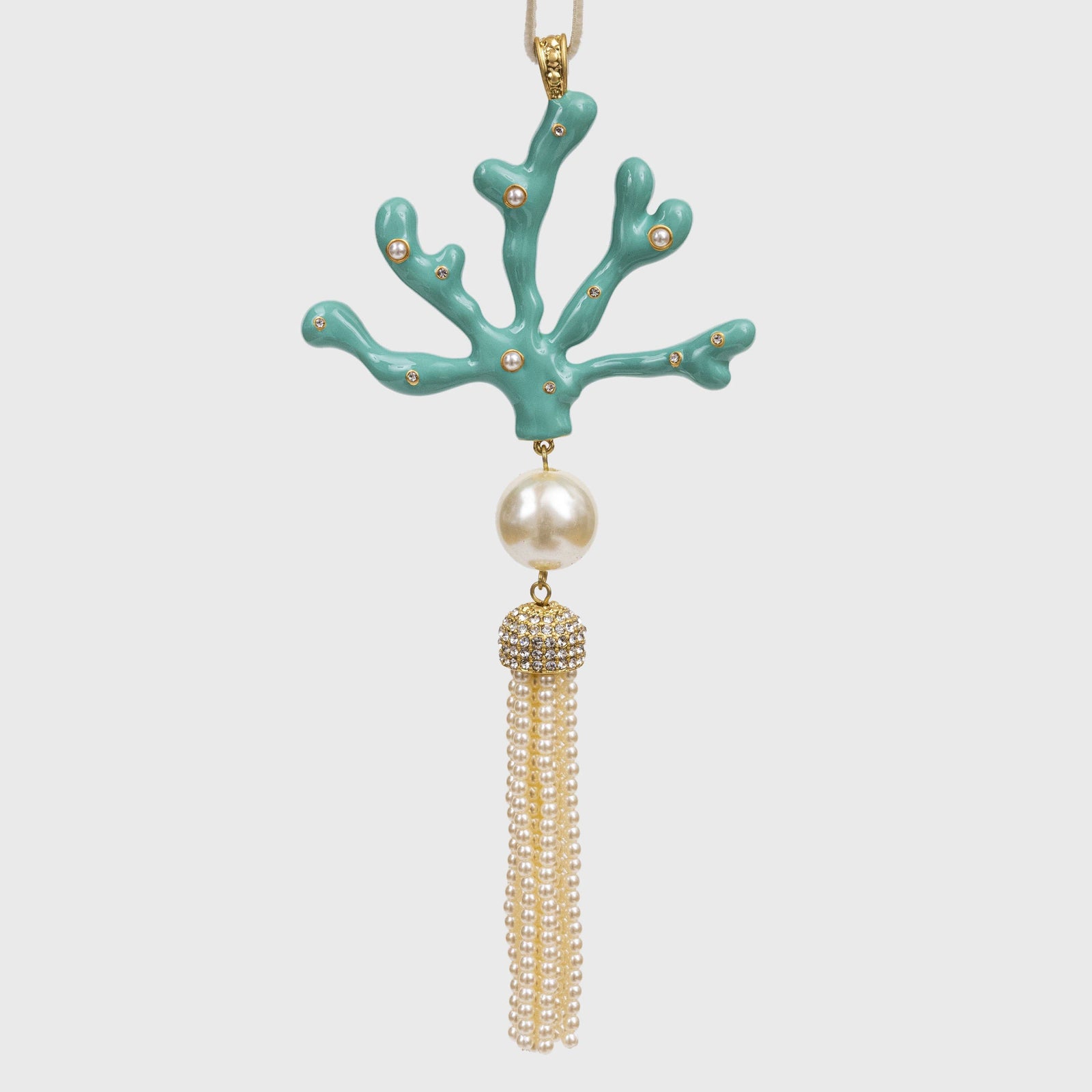 Joanna Buchanan - Coral tassel hanging ornament, turquoise