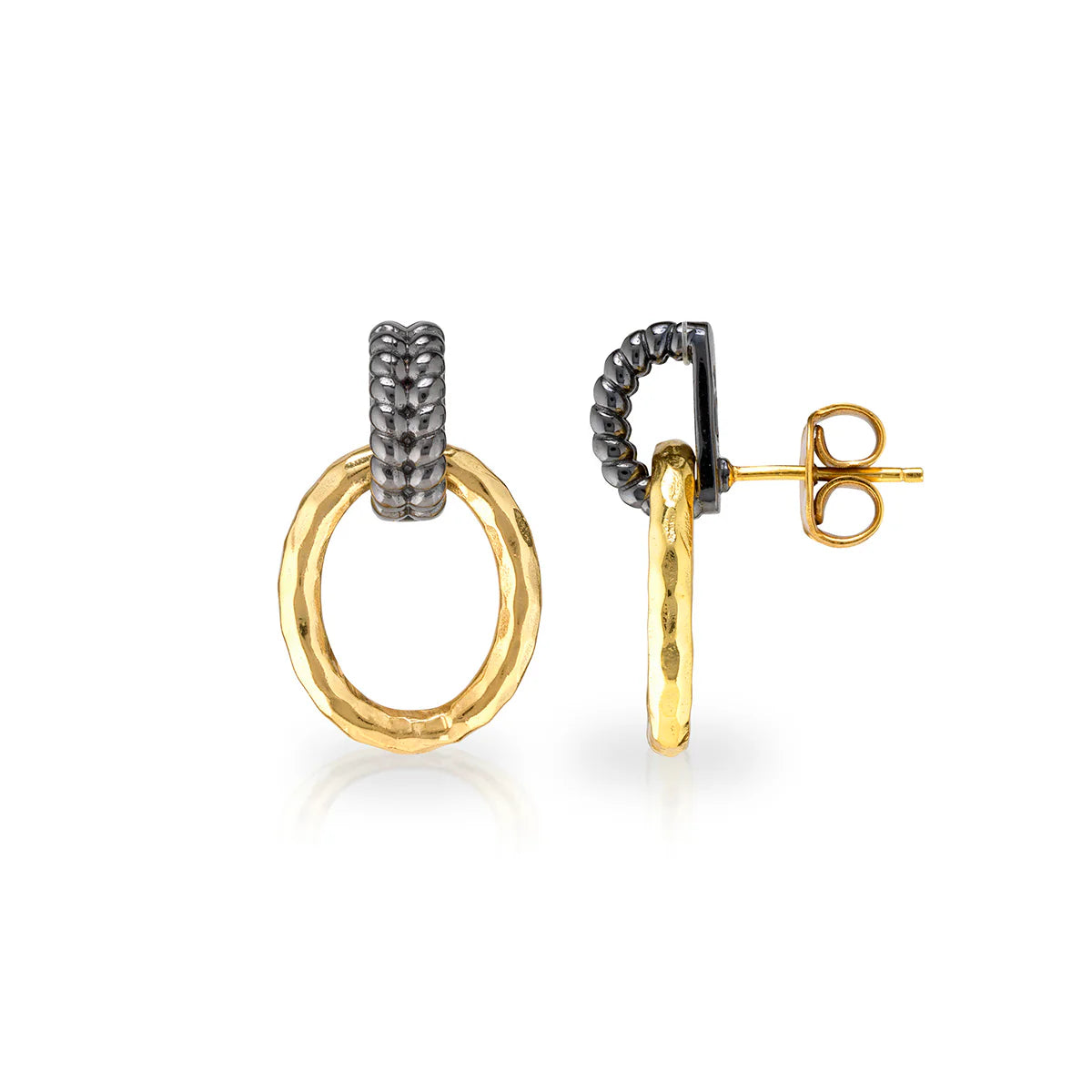 Capucine De Wulf Cleopatra Regal Link Earrings - Gold/Midnight