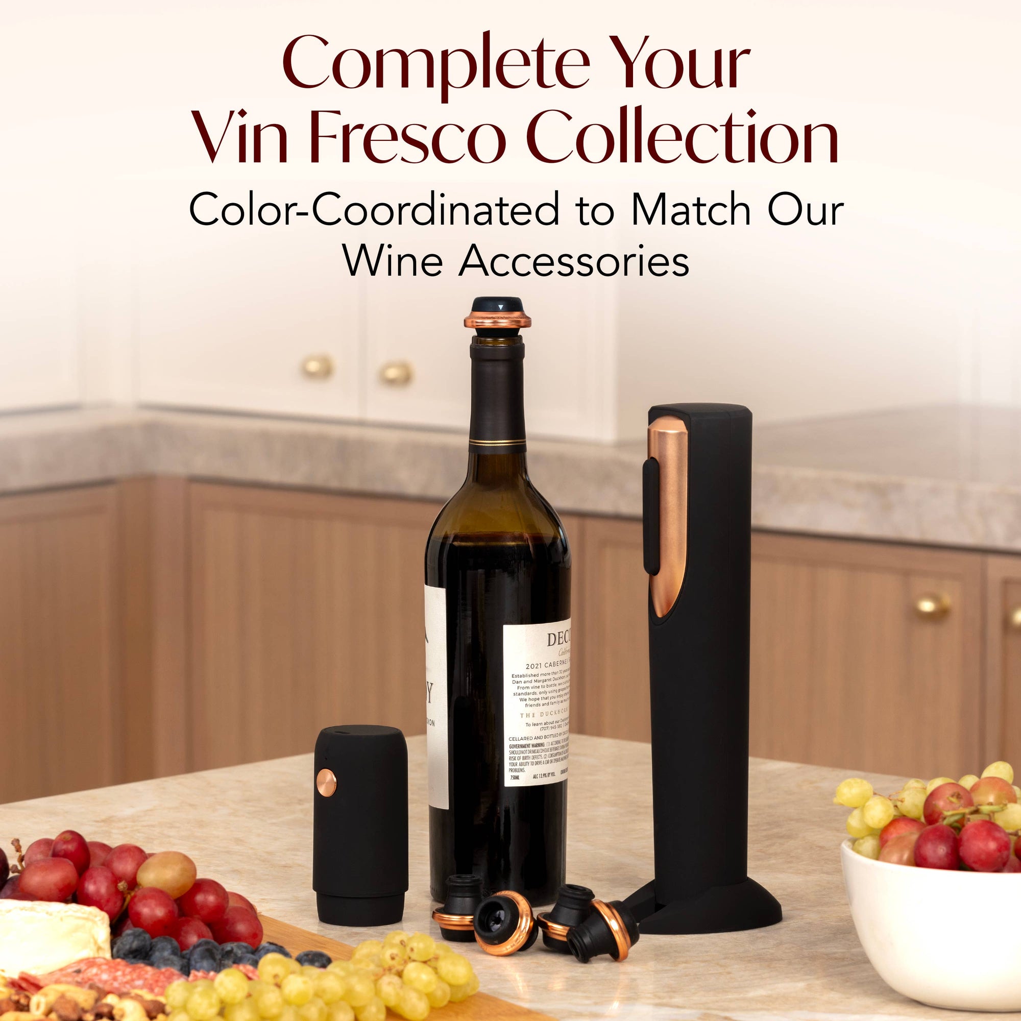 Vin Fresco - Vin Fresco Electric Wine Opener, Battery-Powered Corkscrew