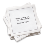 Five Star Napkins Inc. - Drinking Quotes - White Cotton Cocktail Napkins  50x