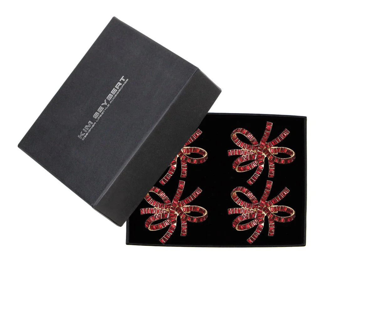 Kim Seybert Jeweled Bow Napkin Ring S/4 (2 Colors)