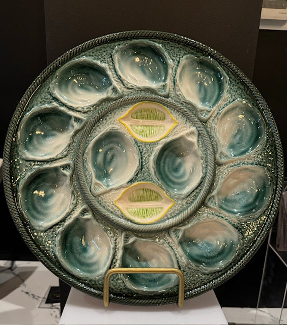 St Clement French Vintage Faience Oyster Plate